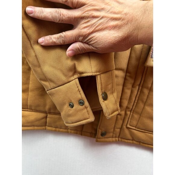 Vtg Walls Blizzard-Pruf Quilted Barn Coat Mens L Brown Corduroy Collar Workwear - Picture 15 of 16